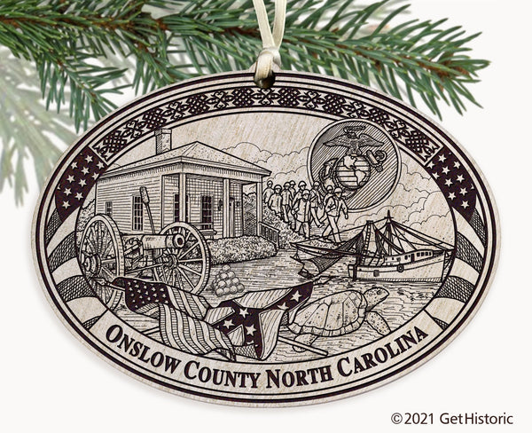 Onslow County North Carolina Engraved Ornament
