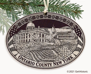 Ontario County New York Engraved Ornament