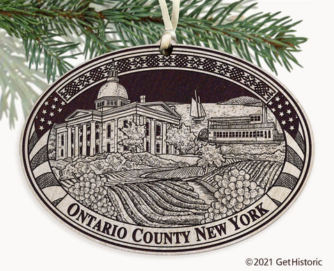 Ontario County New York Engraved Ornament