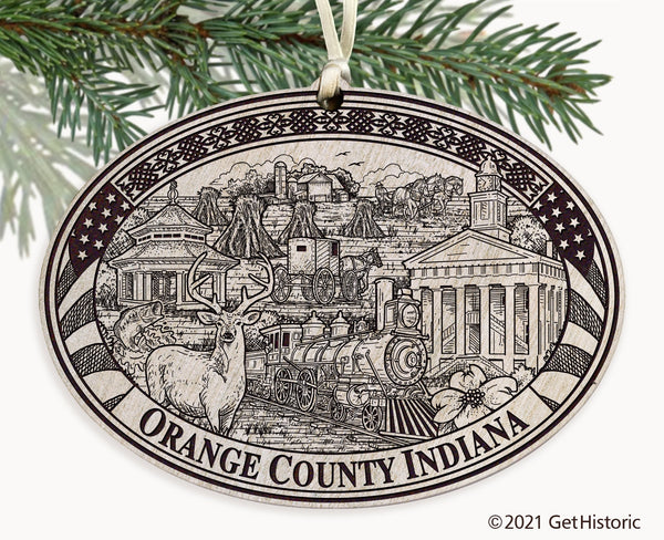 Orange County Indiana Engraved Ornament