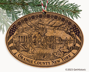 Orange County New York Engraved Natural Ornament