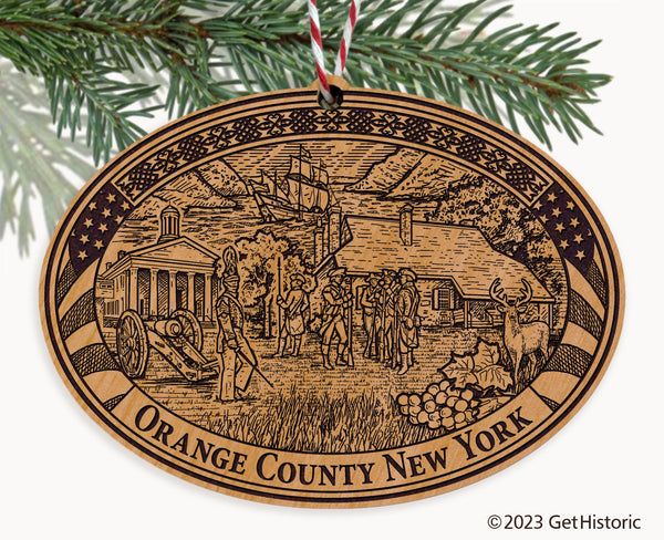Orange County New York Engraved Natural Ornament
