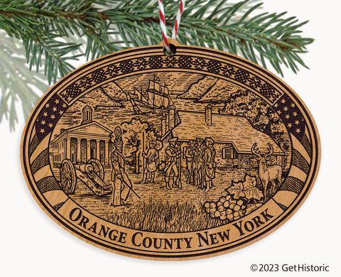 Orange County New York Engraved Natural Ornament