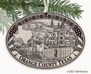 Orange County Texas Engraved Ornament