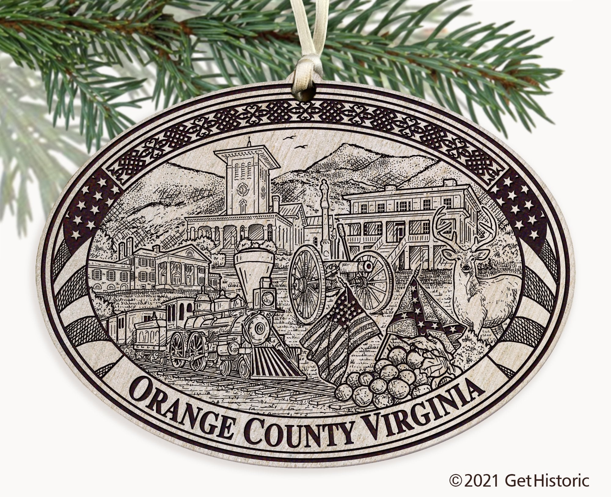 Orange County Virginia Engraved Ornament