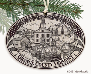 Orange County Vermont Engraved Ornament