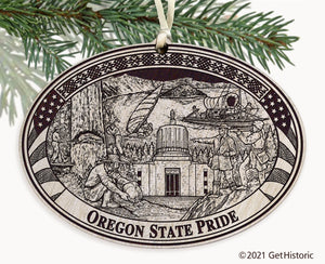 Oregon State Engraved Ornament