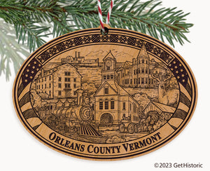 Orleans County Vermont Engraved Natural Ornament
