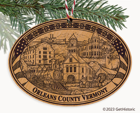 Orleans County Vermont Engraved Natural Ornament