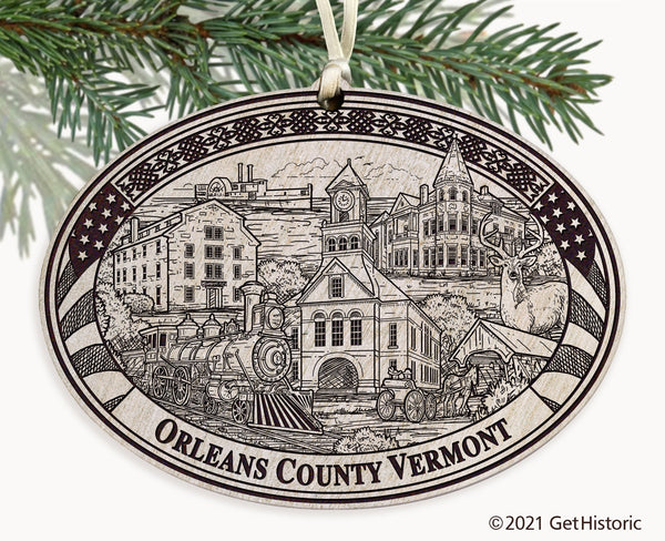 Orleans County Vermont Engraved Ornament