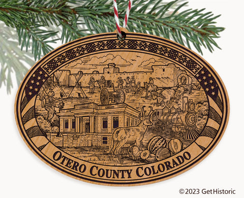 Otero County Colorado Engraved Natural Ornament