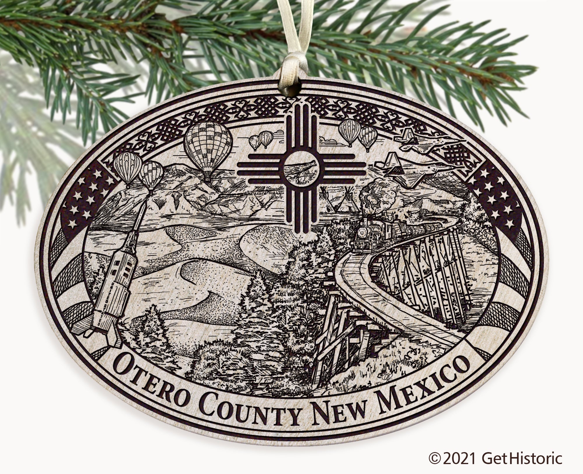 Otero County New Mexico Engraved Ornament