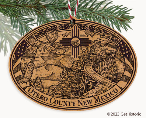 Otero County New Mexico Engraved Natural Ornament