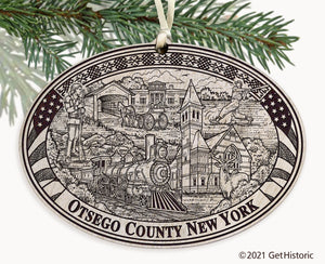 Otsego County New York Engraved Ornament