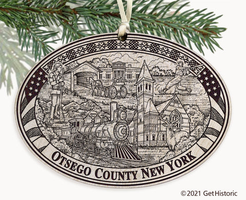 Otsego County New York Engraved Ornament