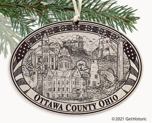 Ottawa County Ohio Engraved Ornament