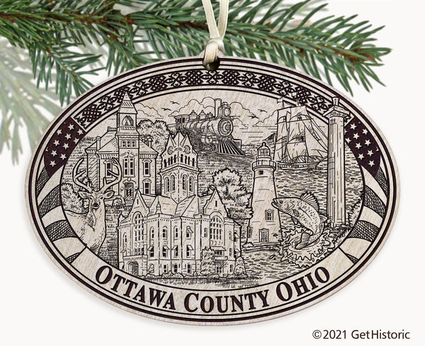 Ottawa County Ohio Engraved Ornament