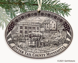 Otter Tail County Minnesota Engraved Ornament