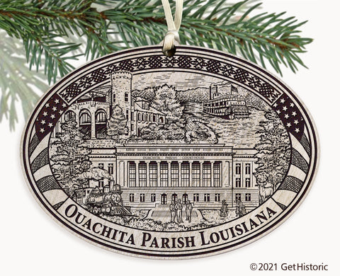 Ouachita Parish Louisiana Engraved Ornament