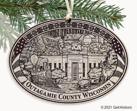 Outagamie County Wisconsin Engraved Ornament
