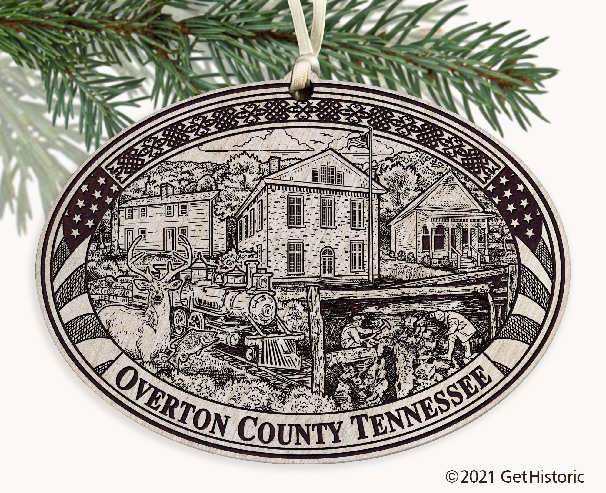 Overton County Tennessee Engraved Ornament