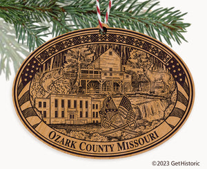 Ozark County Missouri Engraved Natural Ornament