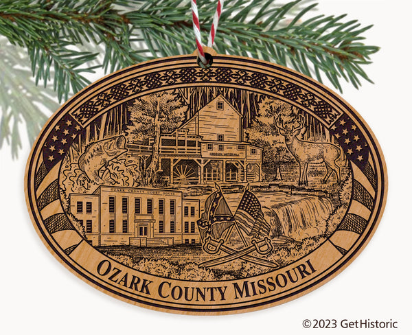 Ozark County Missouri Engraved Natural Ornament