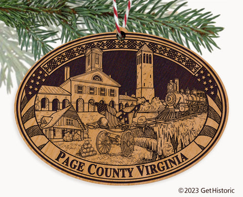 Page County Virginia Engraved Natural Ornament