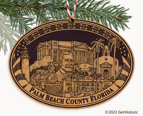 Palm Beach County Florida Engraved Natural Ornament
