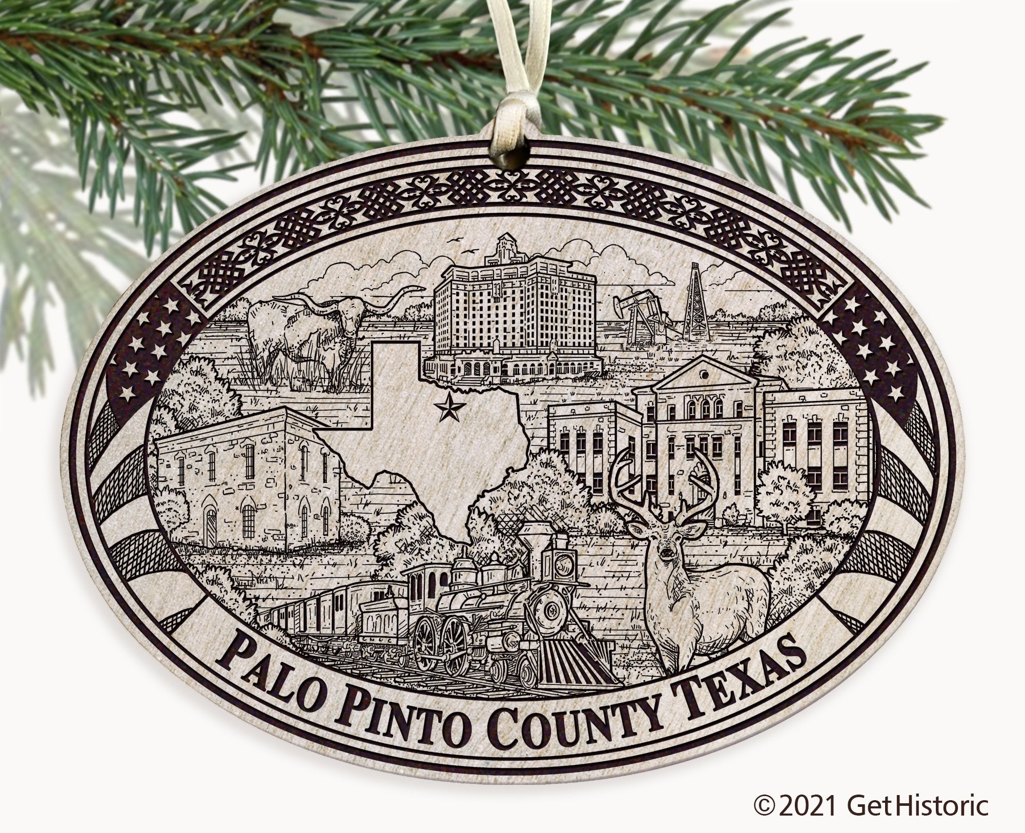 Palo Pinto County Texas Engraved Ornament