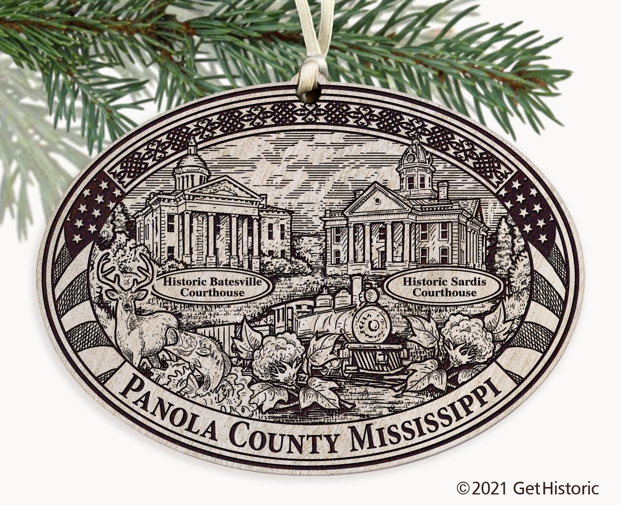 Panola County Mississippi Engraved Ornament