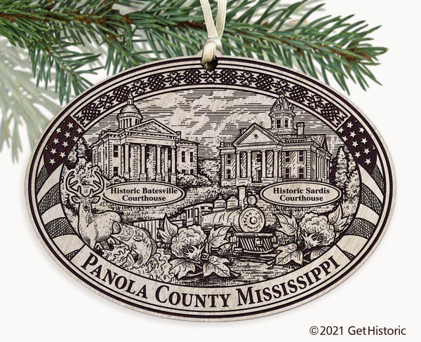 Panola County Mississippi Engraved Ornament