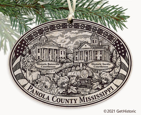Panola County Mississippi Engraved Ornament