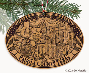 Panola County Texas Engraved Natural Ornament