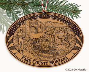 Park County Montana Engraved Natural Ornament