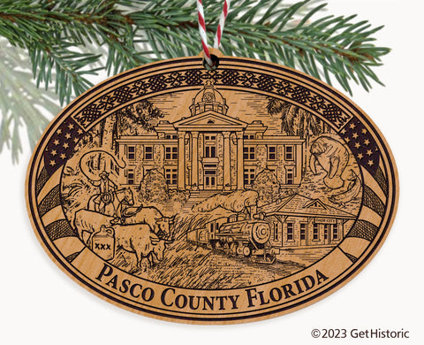 Pasco County Florida Engraved Natural Ornament