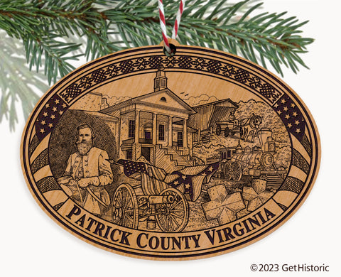 Patrick County Virginia Engraved Natural Ornament