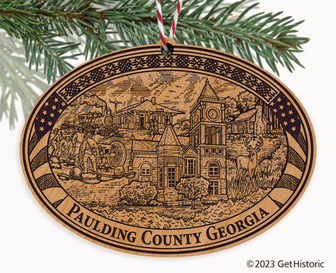 Paulding County Georgia Engraved Natural Ornament