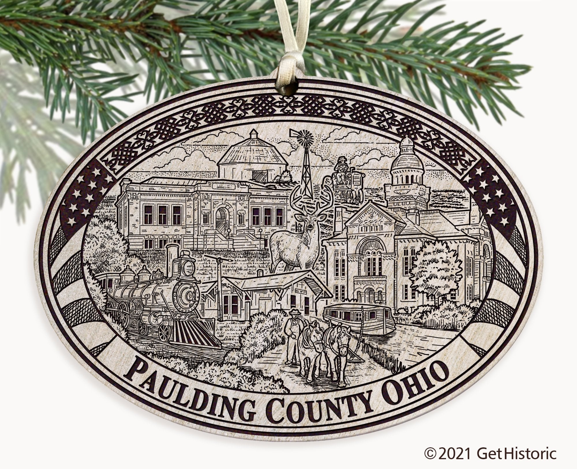 Paulding County Ohio Engraved Ornament