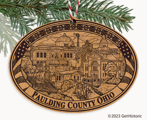 Paulding County Ohio Engraved Natural Ornament