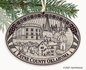 Payne County Oklahoma Engraved Ornament