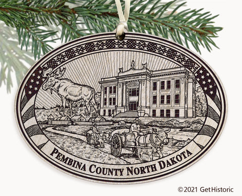 Pembina County North Dakota Engraved Ornament