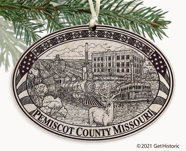 Pemiscot County Missouri Engraved Ornament
