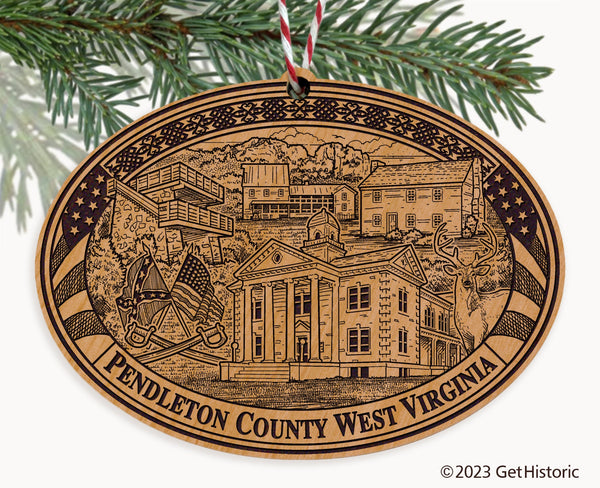 Pendleton County West Virginia Engraved Natural Ornament