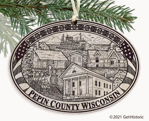 Pepin County Wisconsin Engraved Ornament
