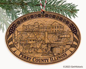 Perry County Illinois Engraved Natural Ornament