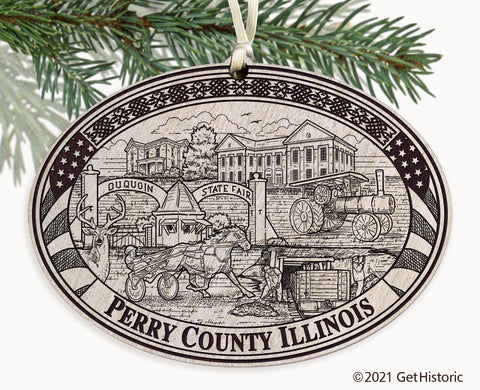 Perry County Illinois Engraved Ornament