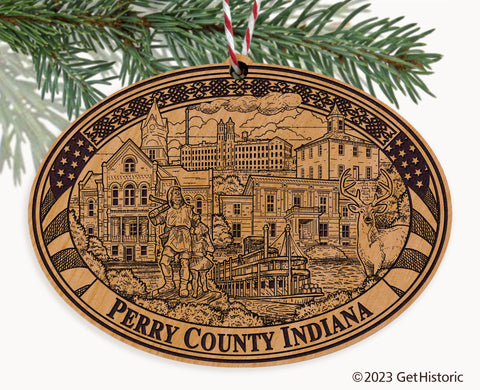 Perry County Indiana Engraved Natural Ornament