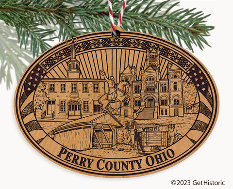 Perry County Ohio Engraved Natural Ornament