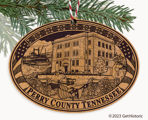 Perry County Tennessee Engraved Natural Ornament